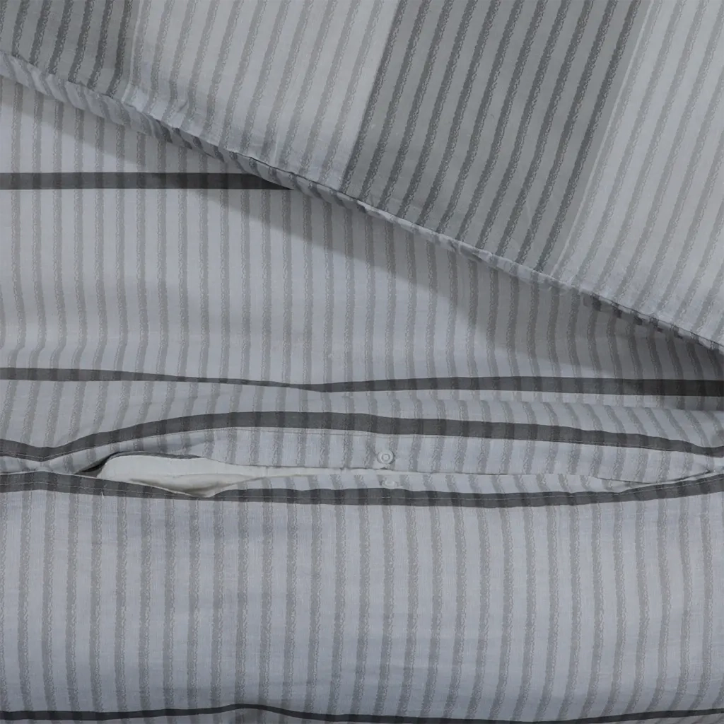 Set Copripiumino Grigio 240x220 cm in Cotone 136434