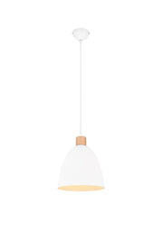 Lampada a sospensione RL JAGGER bianca Ø25 E27 metallo/legno