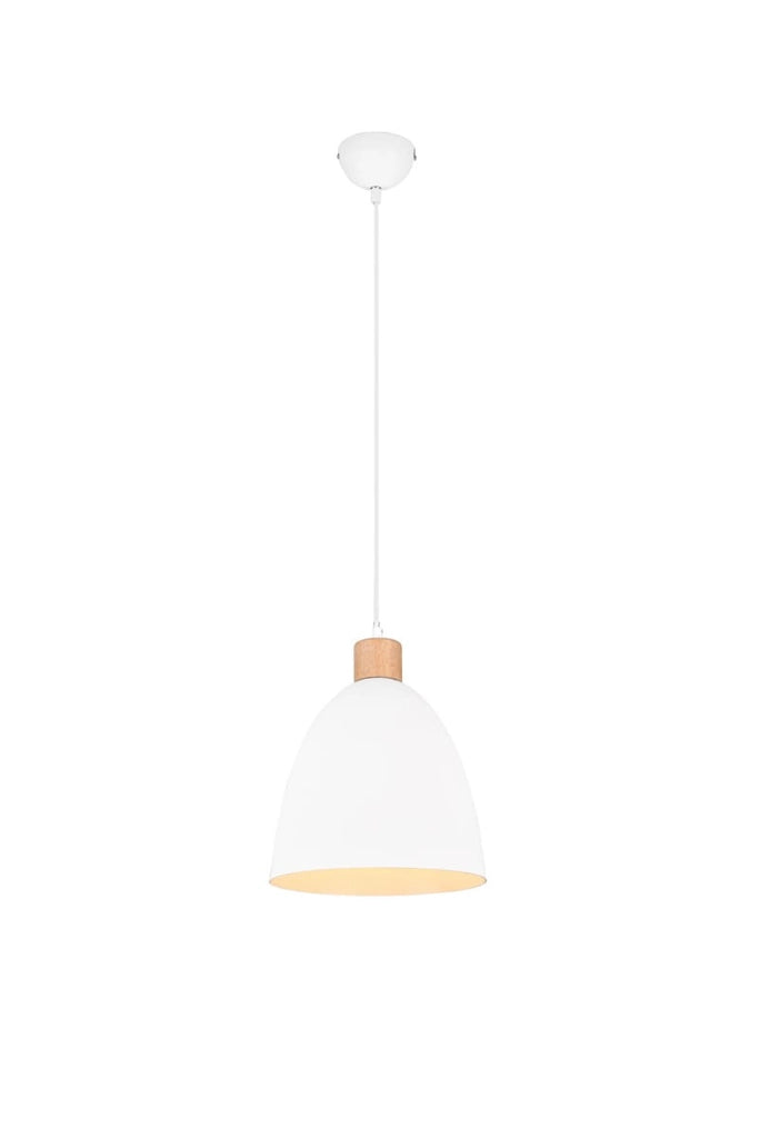 Lampada a sospensione RL JAGGER bianca Ø25 E27 metallo/legno
