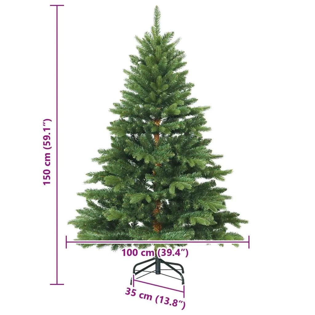 Albero di Natale Artificiale con Rami Pieghevoli Verde 150 cm 42019312