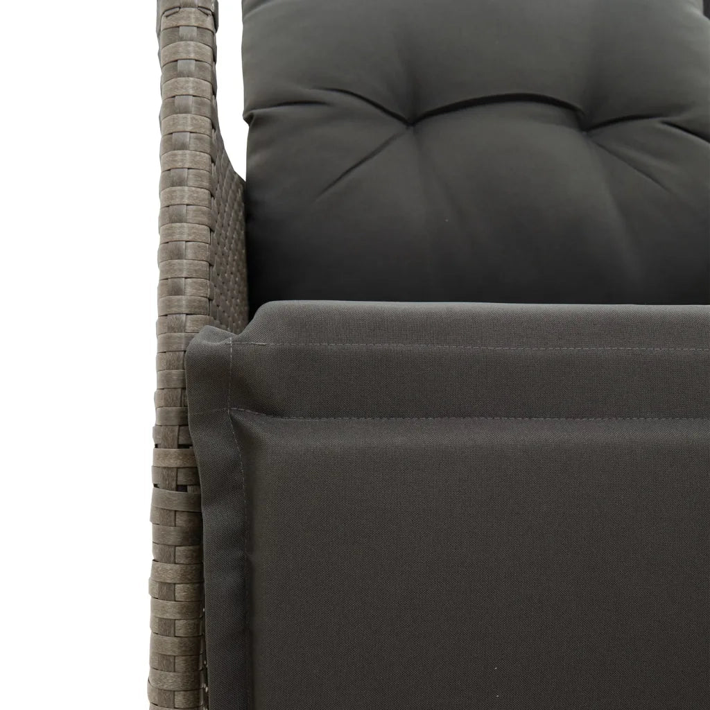Set da Bistrò 3 pz con Cuscini Grigio in Polyrattan 365675