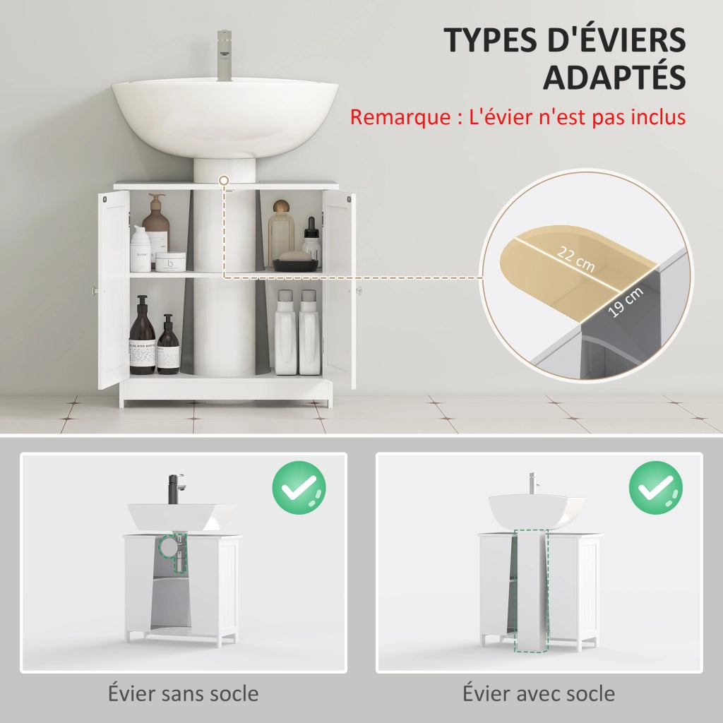 Mobile Sottolavabo Bagno ¨C zephmum ¨C Bianco 60x30x60