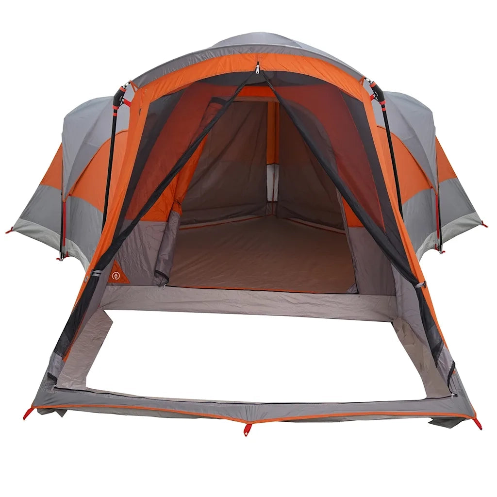 Tenda Familiare a Tunnel 8Persone Grigia Arancione Impermeabile