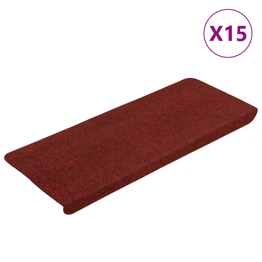 Tappetini Autoadesivi per Scale 15 pz 65x24,5x3,5 cm Rosso 343480