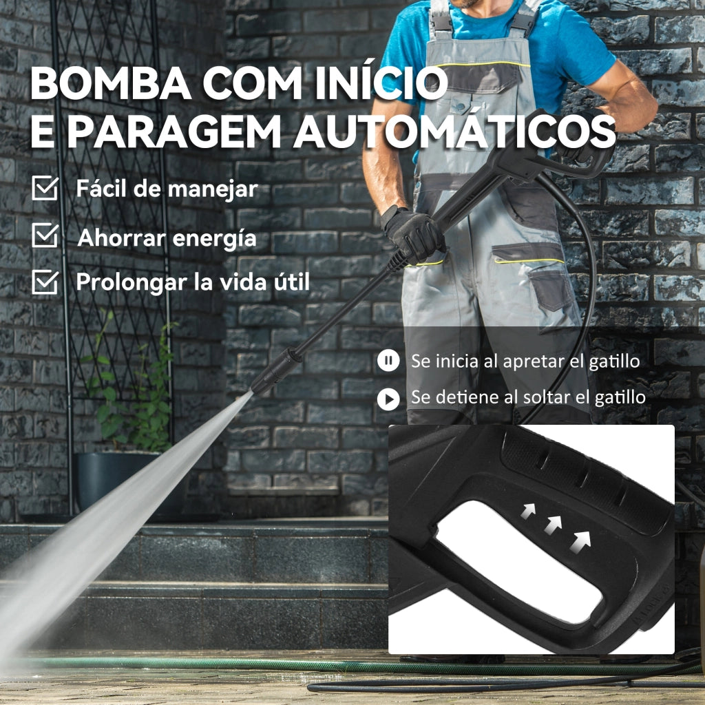 Idropulitrice Alta Pressione 2200W con Accessori ¨C Minimal ¨C Verde Nero 32x32x80 cm