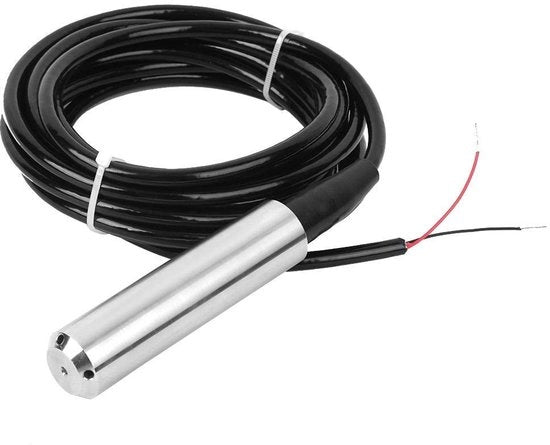 Sensore di livello liquido 12-32 VDC - 4-20 mA uscita di segnale - IP68 impermeabile - Resistente agli urti - Cavo di alimentazione aereo da 5 metri - Monitoraggio della quota d'acqua preciso - Sensore di livello liquido