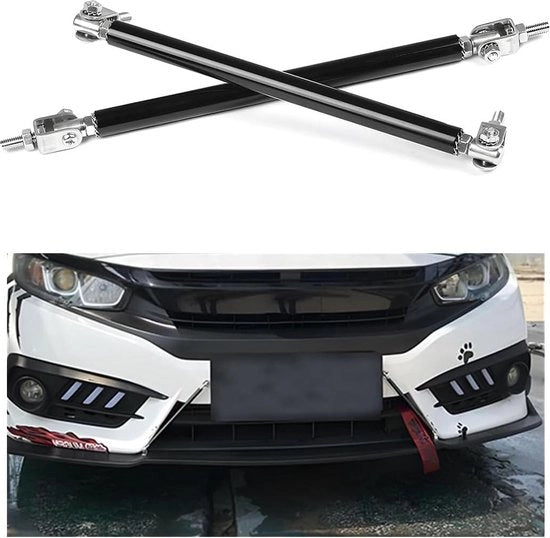 Due supporti regolabili per splitter anteriore e leva di protezione del parafango - nero.
