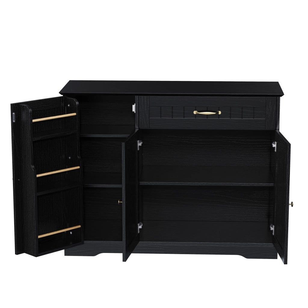 Credenza con 3 Ante e Cassetto ¨C MINIMAL ¨C Nero