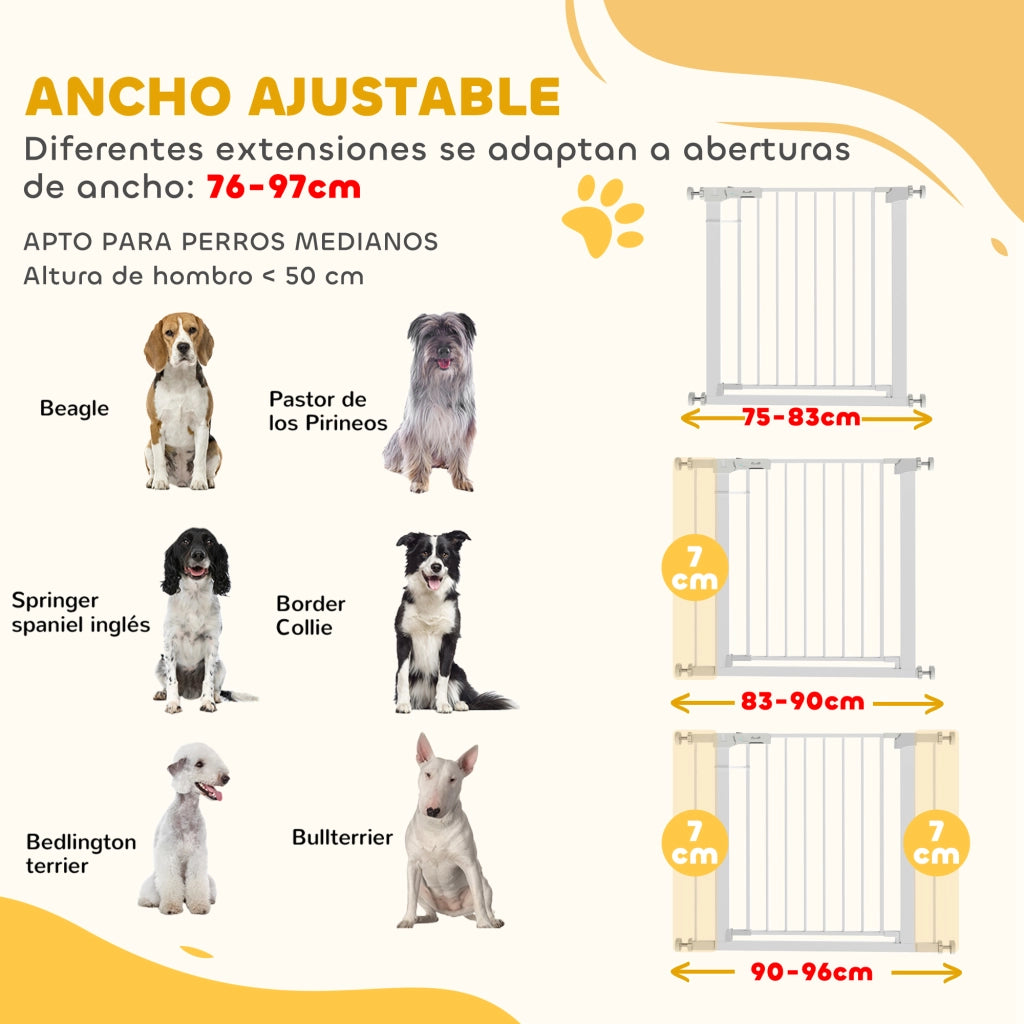 Cancello per cani estensibile ¨C Minimal ¨C 76x97 cm bianco metallo