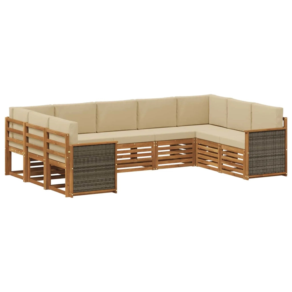 Set di divani da esterno 7 pz Naturale 3384829