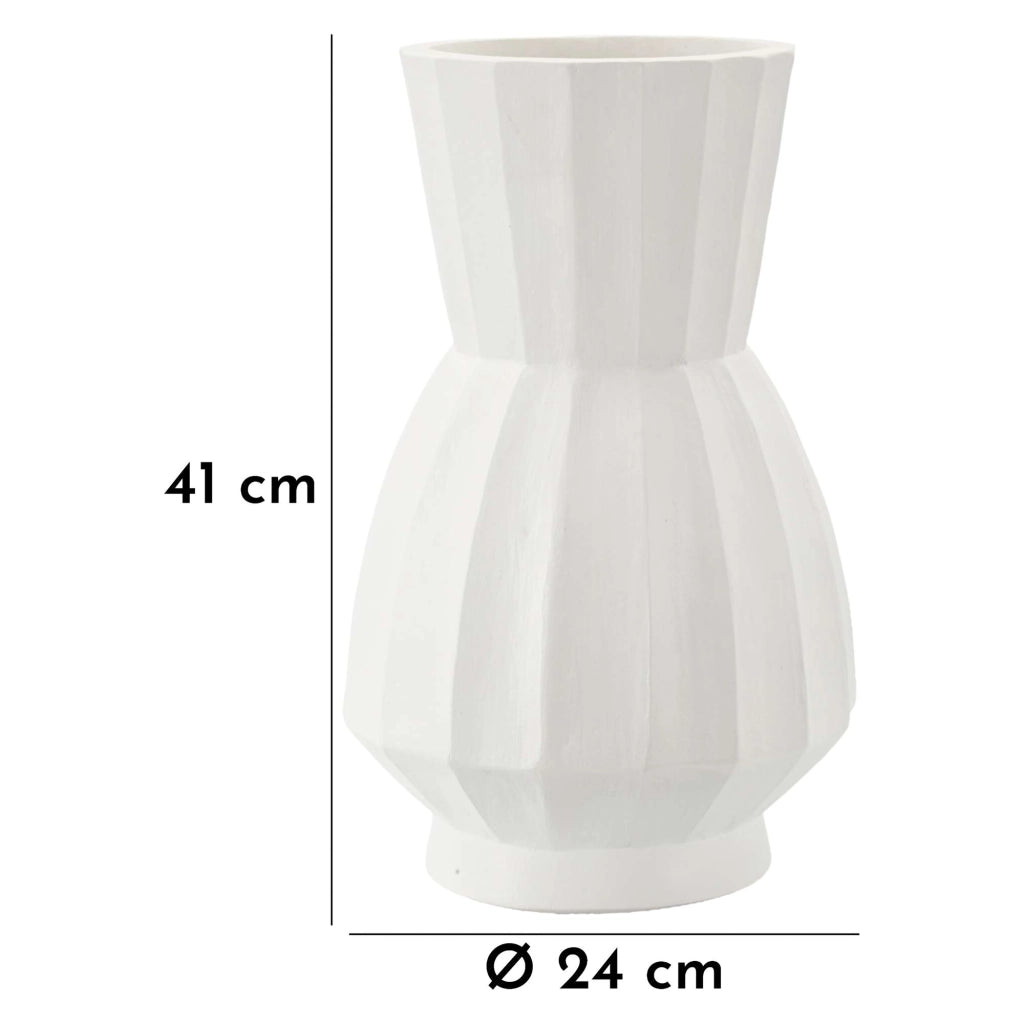 Darehamo, Vaso Lavorazione Scanalata, Bianco