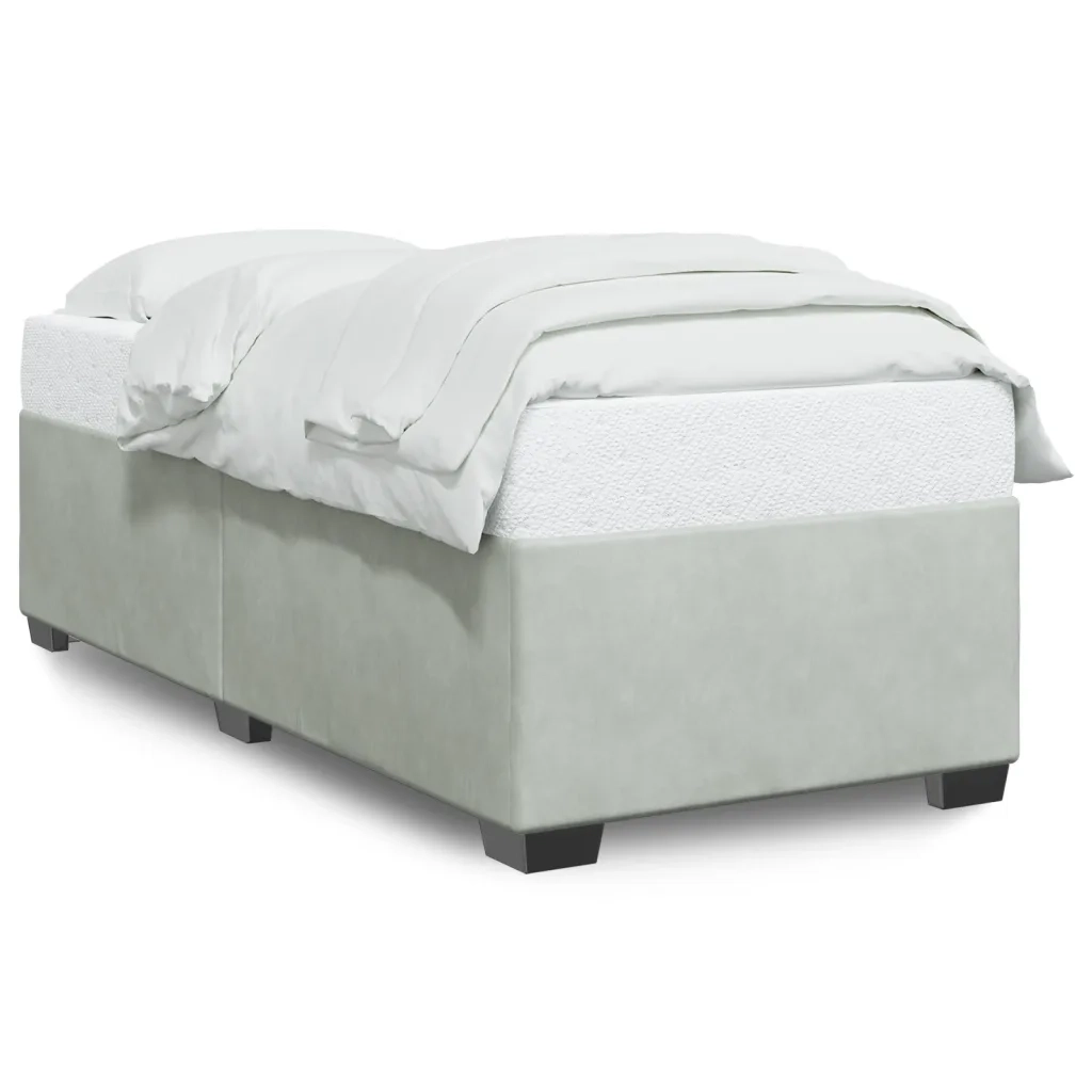 Giroletto senza Materasso Grigio Chiaro 90x190 cm Velluto 3284601