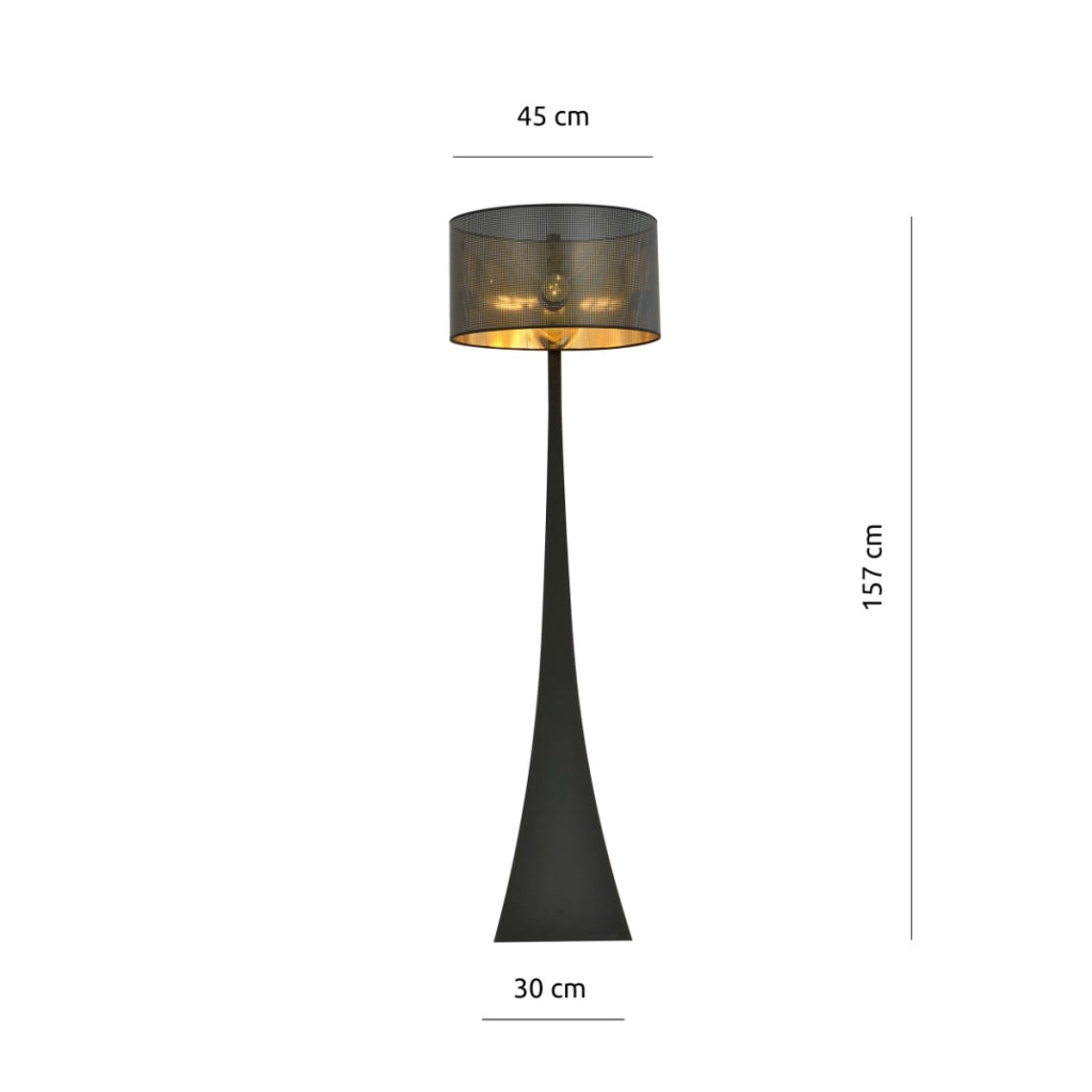Lampada da terra Emibig Estrella nero/oro E27 157cm