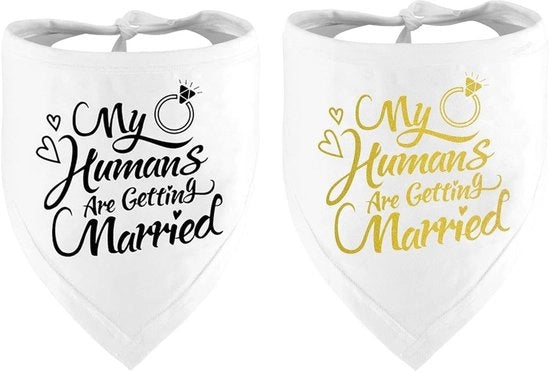 Schiavo per Cani Versatile - Sciarpa a Tre Angoli - Accessori per Matrimoni - Materiale Polyester - 60x30 Cm - 2 Pezzi - Sciarpa per Cani