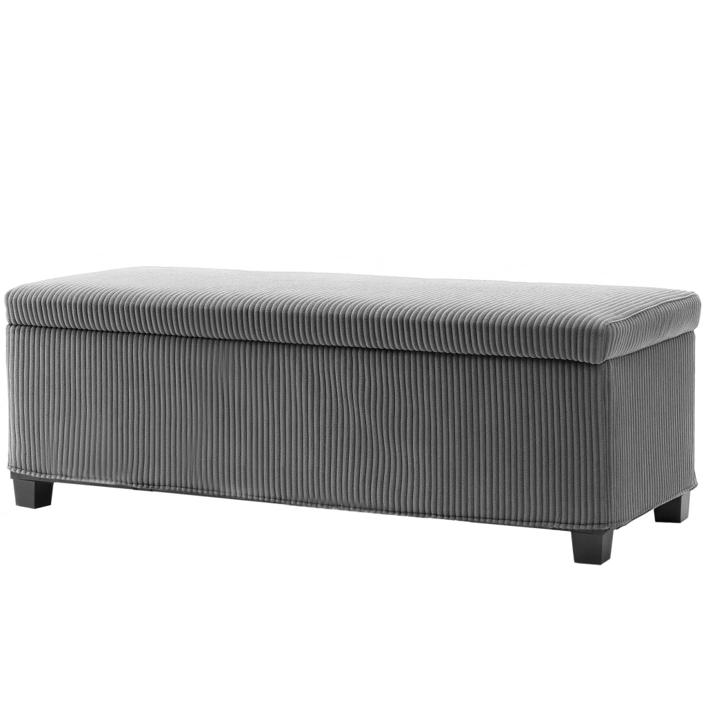 Pouf Contenitore Imbottito ¨C Minimal ¨C Grigio 112x42x40 cm