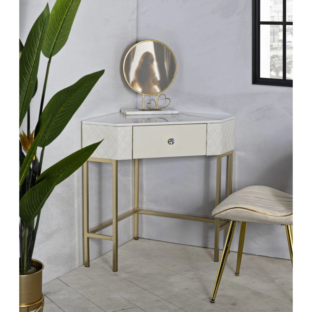 Tavolo Consolle VKH608, Bianco, Legno, 84,5x60x77 cm