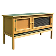 Casetta per conigli in legno con tetto apribile e vaschetta ¨C Xylo ¨C 115x44,3x65 cm beige chiaro