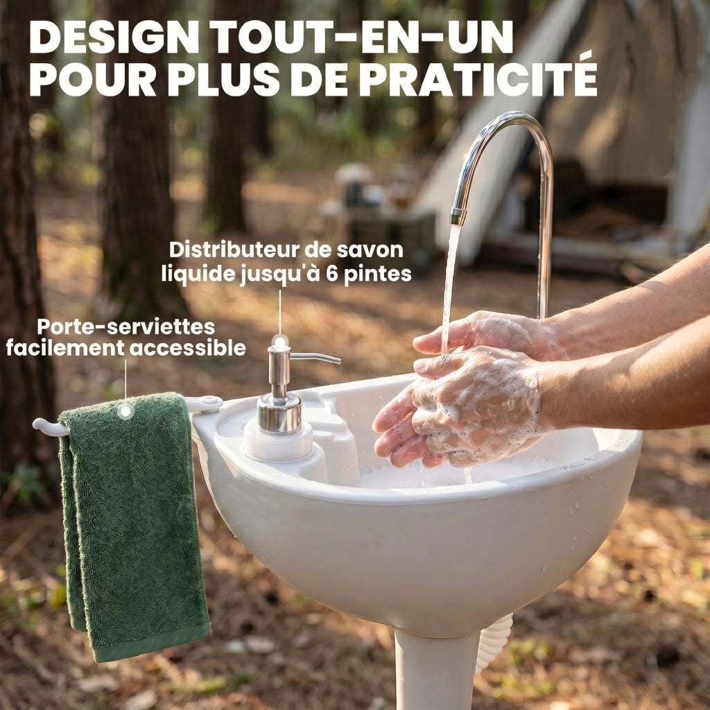 Lavabo Portatile con Ruote ¨C Xylo ¨C Bianco 83x50x103cm