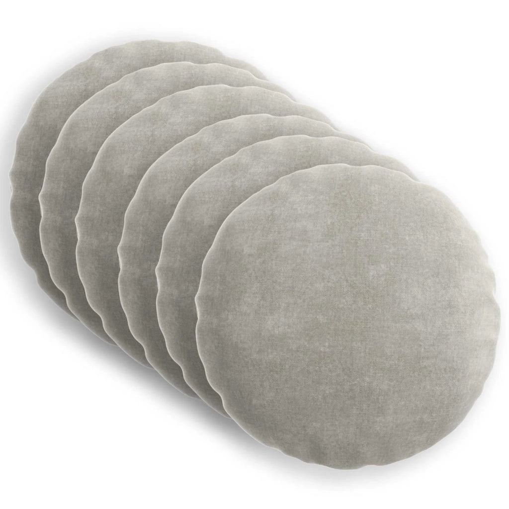 Federa 6 pz HEERLEN Grigio Chiaro Ø 60 cm Tessuto Chenille 922958