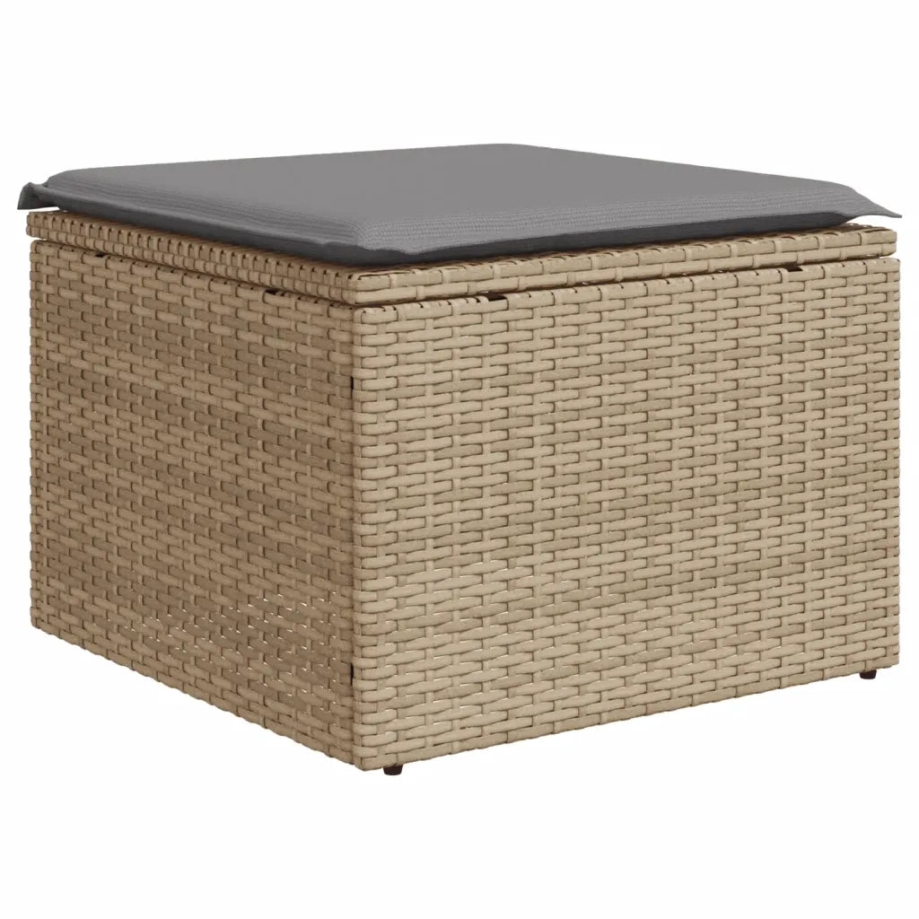 Set Divano da Giardino 10 pz con Cuscini Beige in Polyrattan 3228229