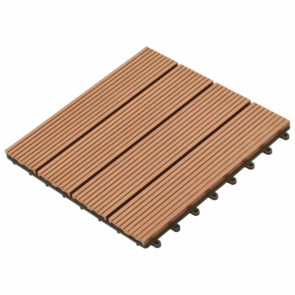 Piastrella per Decking 11 pcs Marrone 30 x 30 cm WPC 42046658