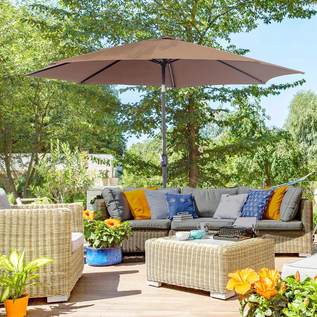 Ombrellone da Giardino ¨C zephmum ¨C 295x250 cm Grigio con Manovella e Inclinazione