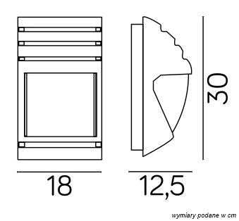 Applique esterno nero 30x18cm E27 IP54 SU-MA City 1836