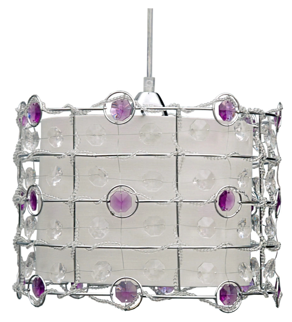 Lampada a sospensione cristallo Candellux Seneca Ø30 cromo