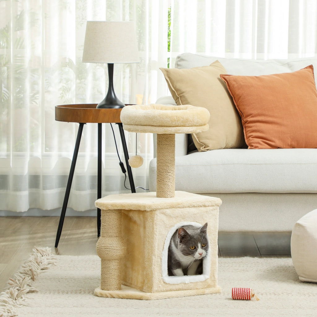 Albero per Gatti con Cuscino e Poste di Giuto ¨C zephmum ¨C Beige 66 cm