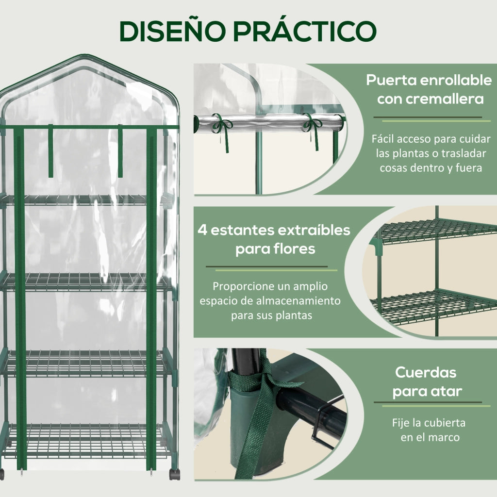 Serra da Giardino con Ruote e Scaffali ¨C Minimal ¨C Grigio 69x50x165cm