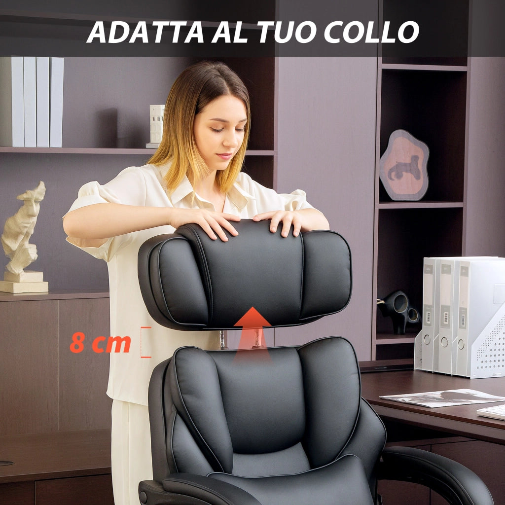 Sedia da Ufficio in Pelle ¨C Minimal ¨C Nero