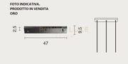 OBA0019 BASE RETTANGOLARE 3 FORI ORO PER SOSPENSIONE L.47CM