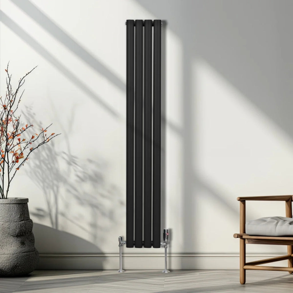 Radiatore a colonna ovale - 1600mm x 240mm - Nero