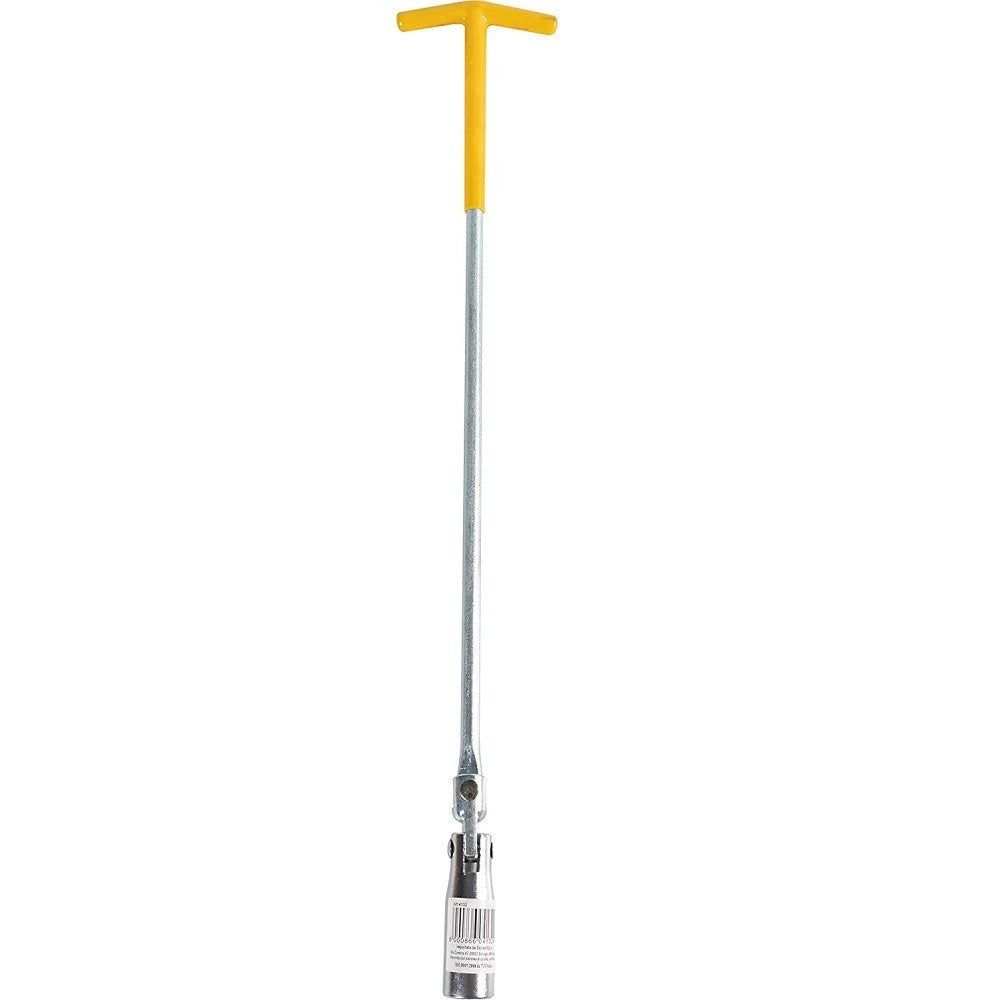Trade Shop - Chiave Candela Snodata 50cm Diametro 21 Mm Manutenzione Auto Impugnatura Gommata -