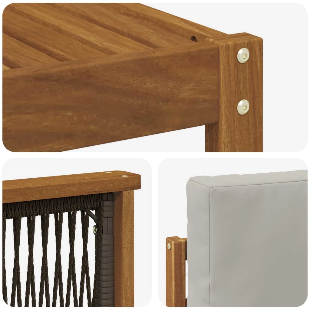 Set di divani da esterno 6 pcs Naturale e Grigio Chiaro 3385232