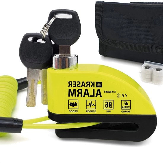 Blocco di sicurezza per scooter con allarme - Impermeabile - Compreso contenitore portatile