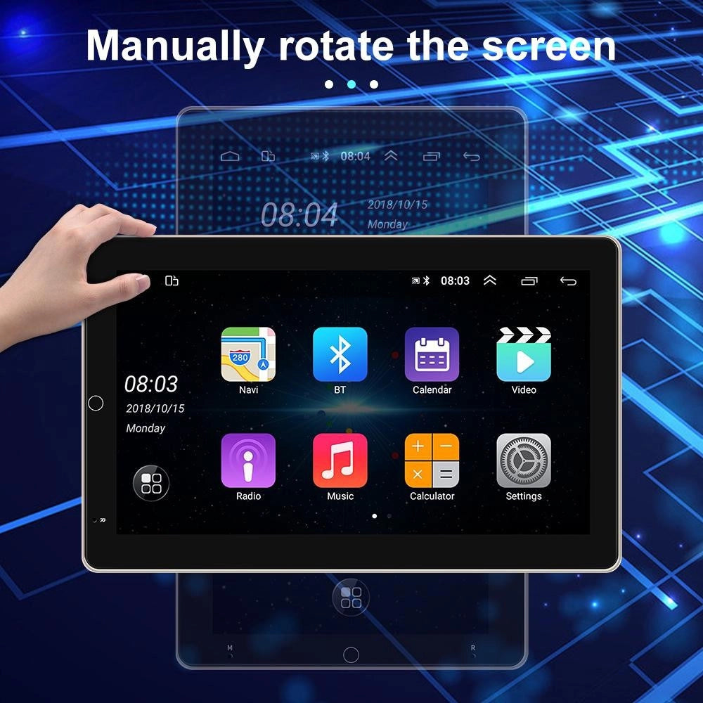 Trade Shop - Autoradio Girevole Android 10" Radio Mp5 Player Bluetooth Wifi Gps Mirror Link -