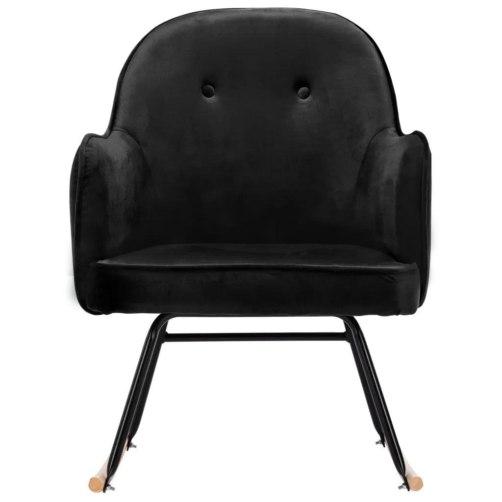 Sedia a Dondolo Nera in Velluto CFW7748572
