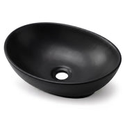 Lavabo da appoggio ovale OVALIS ceramica 41 cm Nero Opaco