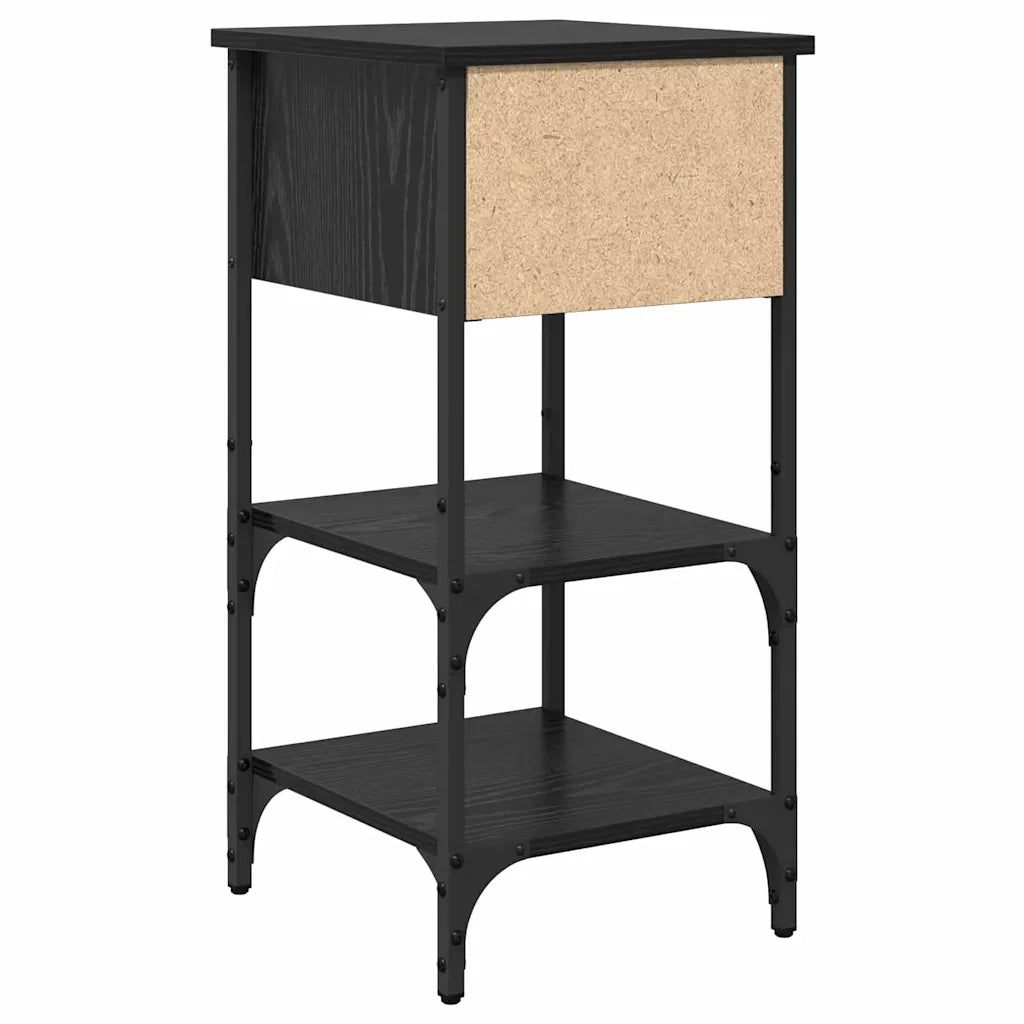 Armadio da Notte con cassetto Rovere Nero 33.5 x 36 x 70 cm 871240
