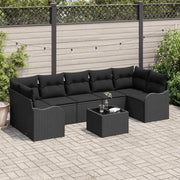 Set Divano da Giardino Nero 55 x 55 x 37 cm polyrattan 3345623