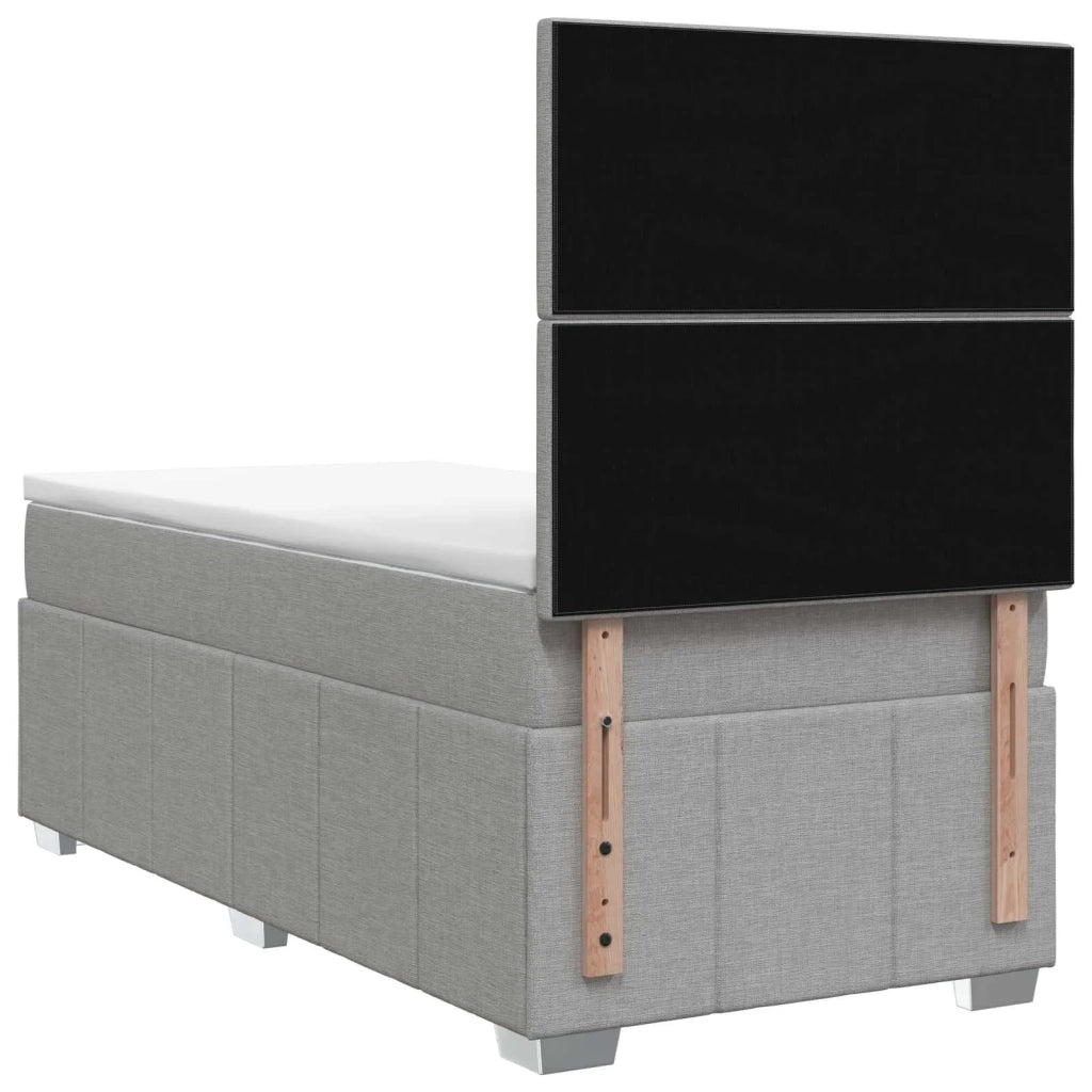 Letto box spring con materasso Grigio Chiaro Singolo Tessuto 3454234