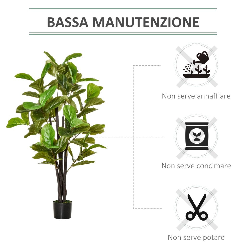 Ficus Artificiale 130cm ¨C Xylo ¨C 78 Foglie Realistiche per Interni ed Esterni