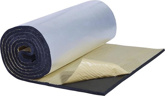 Mat di isolamento acustico autoadesivo 19 mm - Resistente all'umidità e al fuoco - 1 x 6 m - 6 m²