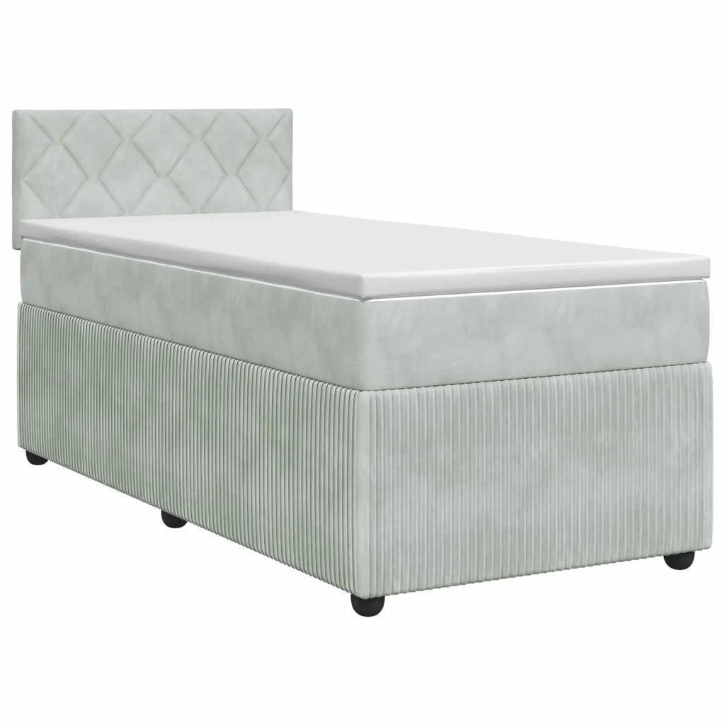 Letto box spring con materasso Grigio Chiaro 90 x 190 cm 3451785