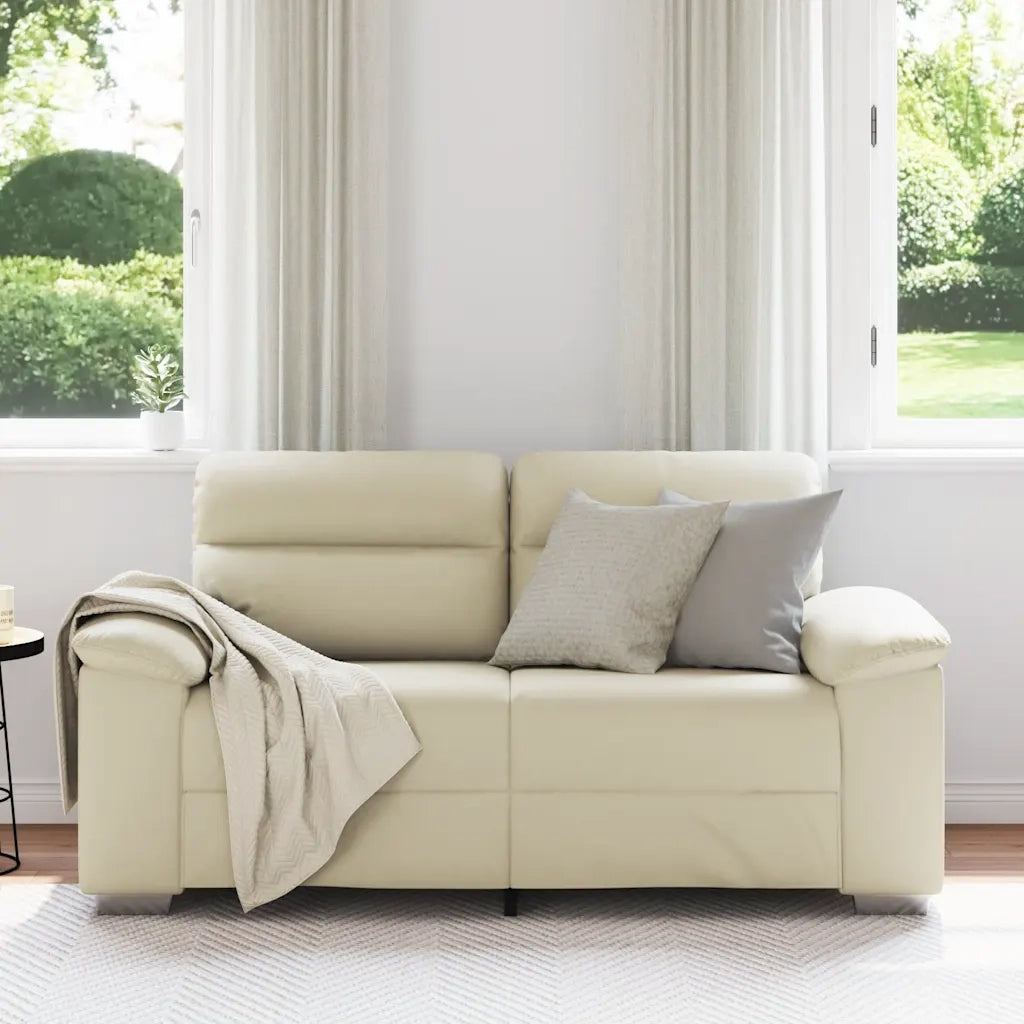 Divano a 2 posti Crema 160x81x84 cm in Similpelle 4105333