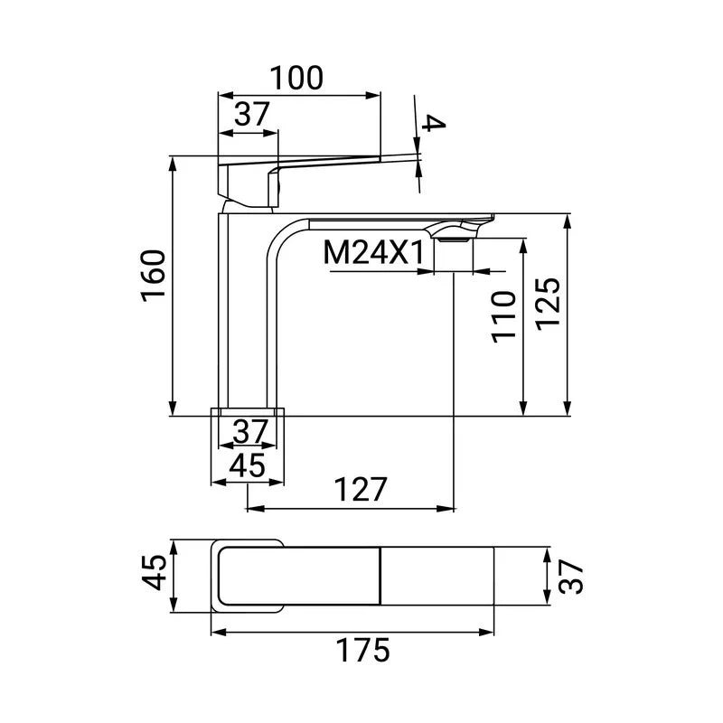 Miscelatore Lavabo Serie Kant con Piletta Click Clack Cromato