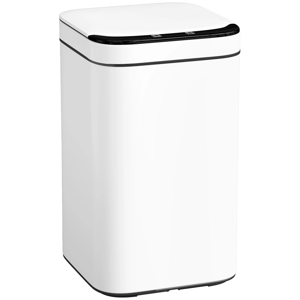 Bidone per Immondizia con Sensore ¨C Minimal ¨C Bianco e Nero 24x24x41 cm