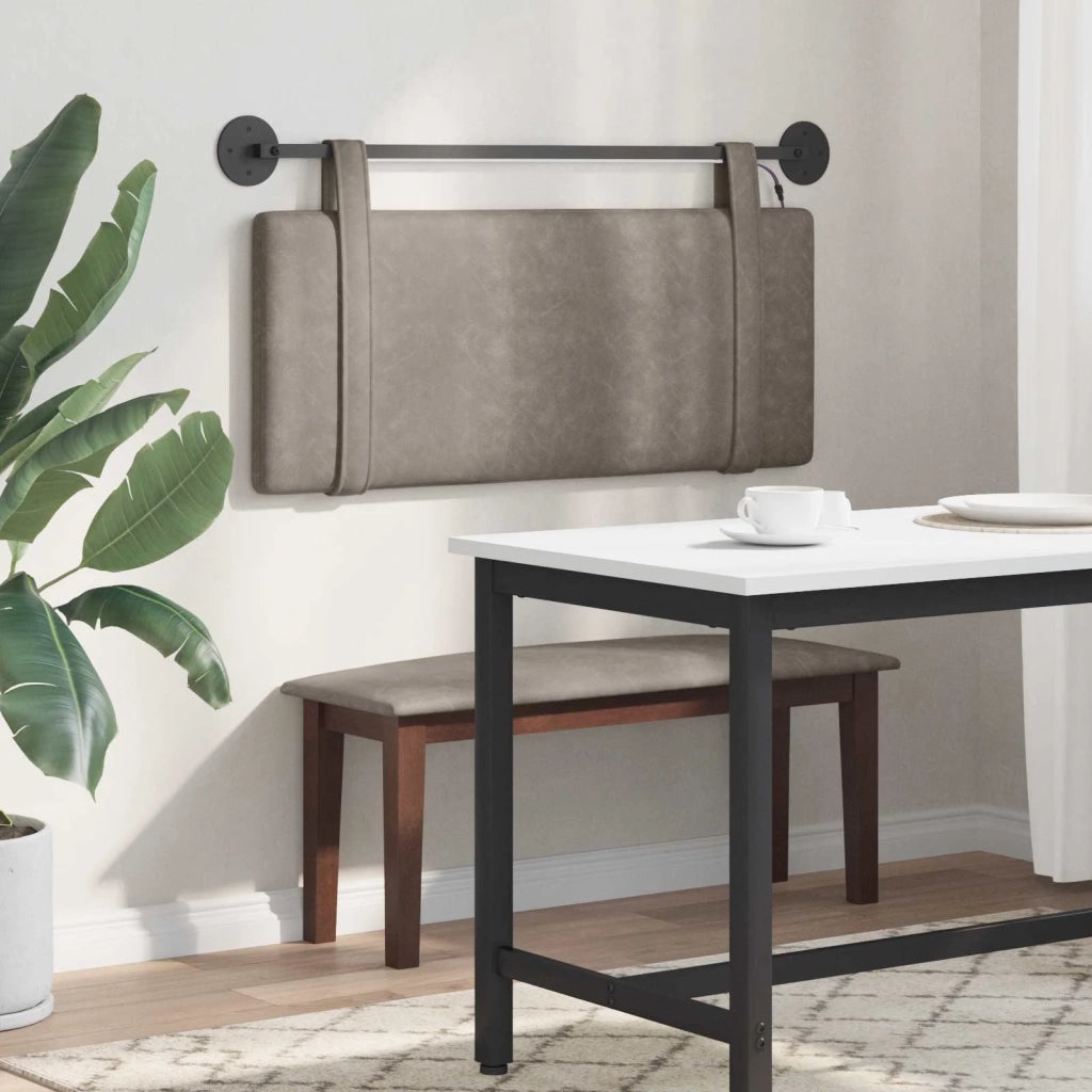 Testiera | Testata sospesa Con luce LED Grigio PU Antico