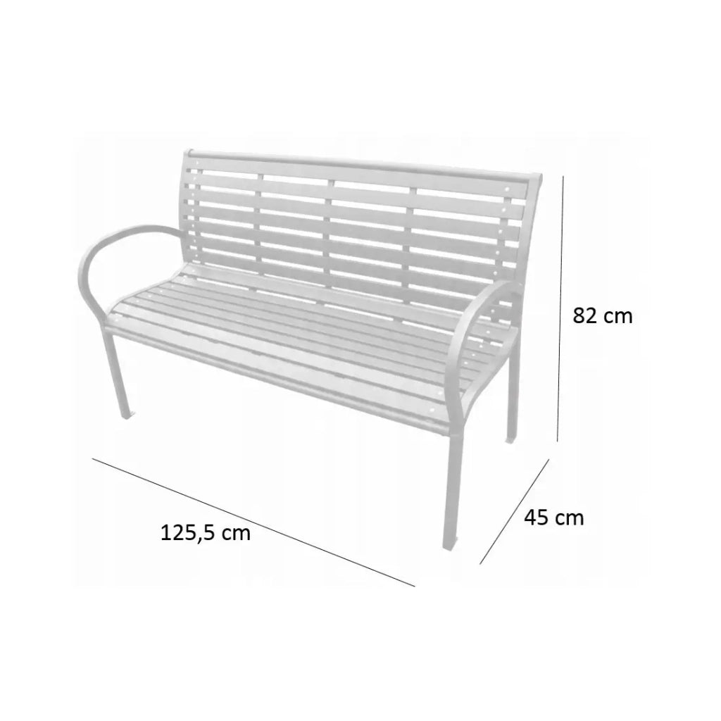 Panchina da esterno MODERNA 125 cm in acciaio e plastica nera design per giardino e terrazza